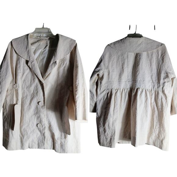 Anthropologie Hero & Leander Cream linen blazer jacket, lined Large - Picture 1 of 6